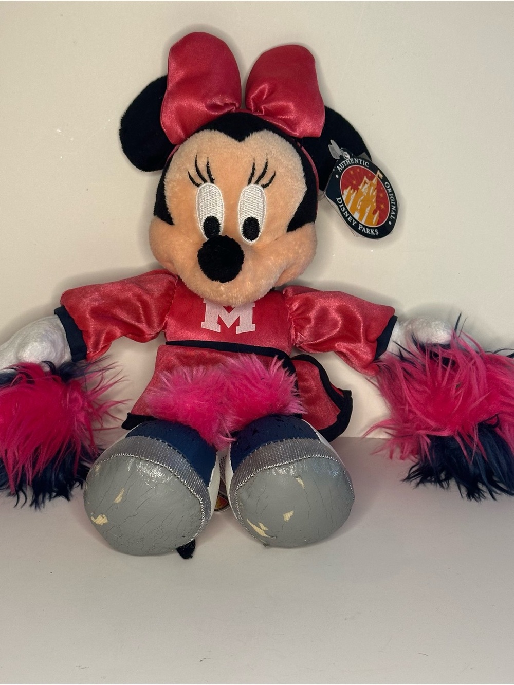 Y2K Disney Parks Minnie Mouse Cheerleader Plushie Stuffed Animal Toy (Damaged)